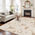 thumbnail image 2 of Beige Cow Skull Area Rugs 5'x7', Washable Small Throw Rugs for Laundry Room Playroom, Southwestern Vintage Cowboy Boots Burlap Indoor Outdoor Rug Non-Slip Low Pile Carpet Runner Reversible Floor Mats, 2 of 8