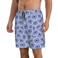 thumbnail image 2 of Logiee Blue And White Flowers Print Mens Swim Trunks Quick Dry Board Shorts,Breathable Hawaii Beach Shorts Swimwear Bathing Suits-XX-Large, 2 of 6