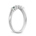 thumbnail image 6 of 14K White Gold Ring Band Wedding Diamond Round Emerald Green, 6 of 7