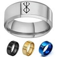 thumbnail image 3 of 8mm 4 Colors Stainless Steel Anime Peripheral Berserk Ring Commemorative Simple Cool Laser Rings For Men Women Jewelry Gold 9, 3 of 6