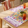 thumbnail image 4 of Happy Easter Placemats Set of 8, Spring Floral Eggs Butterfly Rabbits Purple Background Non-Slip Place Mats Washable Table Mats for Kitchen Dining Table Decorations Indoor/Outdoor, 4 of 9