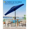 thumbnail image 4 of Parasol de Patio 7,5 Pi, Protection UV et Ombrage Imperméable, Parasol d'Extérieur pour Patio, Mât en Acier Robuste, 6 Nervures Robustes, Inclinaison à Bouton-Poussoir et Manivelle Facile pour Jardin, Terrasse, Cour Arrière, Piscine, 4 of 7
