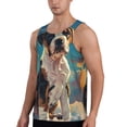 thumbnail image 2 of Gukieu Colorful Sky Puppy Print Men's Quick Dry Fitness Vest, Round Neck Sleeveless Fitness Bodybuilding Top-XX-Large, 2 of 7