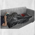 thumbnail image 6 of Black and White Soft Flannel Fleece Throw Blanket, Red Umbrella on a Dark Narrow Street in Tuscany Italy Rainy Winter, Cozy Plush for Indoor and Outdoor Use, 70" x 90", Grey Vermilion, by Ambesonne, 6 of 6