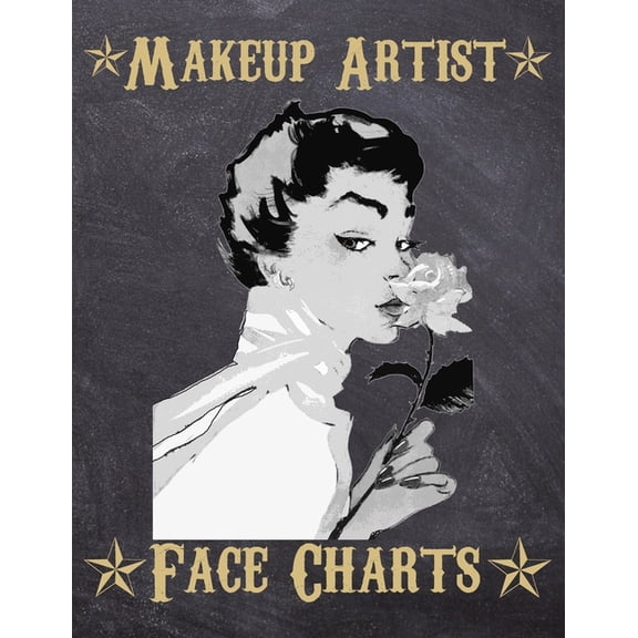 Makeup Artist Face Charts: Makeup cards to paint the face directly on paper with real make-up - Ideal for: professional