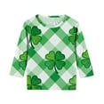 thumbnail image 6 of Pileajo St Patrick's Day Shirts for Kids Summer 3/4 Sleeve Round Neck Tees Boys Girls Shamrock Graphic Printed Tops, 6 of 6