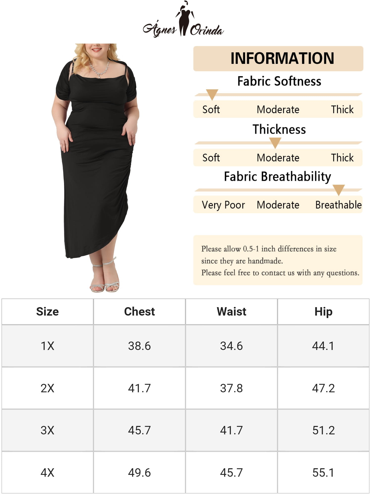 Unique Bargains Women Plus Size Bodycon Spaghetti Strap Ruched Cami Dresses with Shawl 4X Black