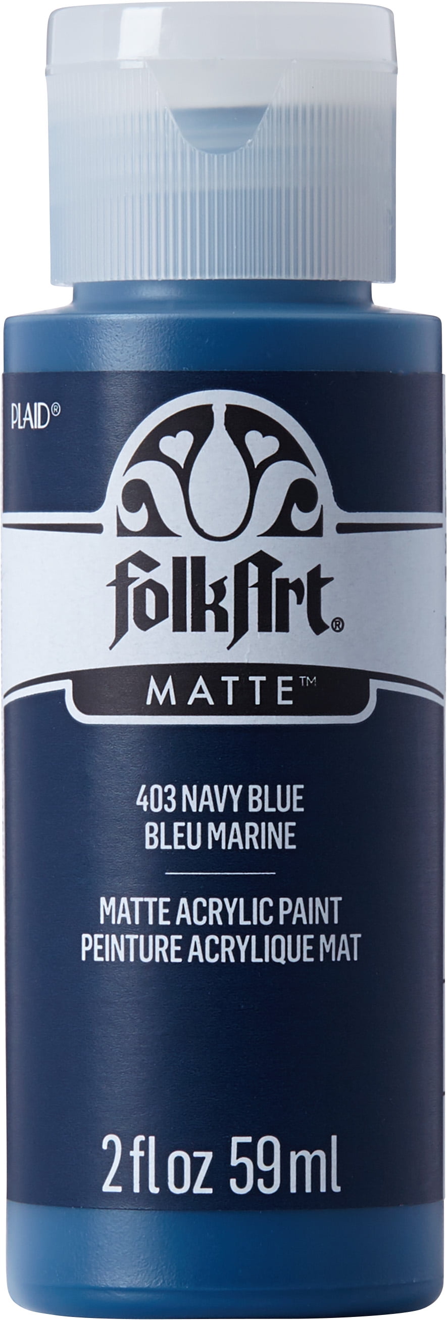 FolkArt Acrylic Craft Paint, Matte Finish, Navy Blue, 2 fl oz