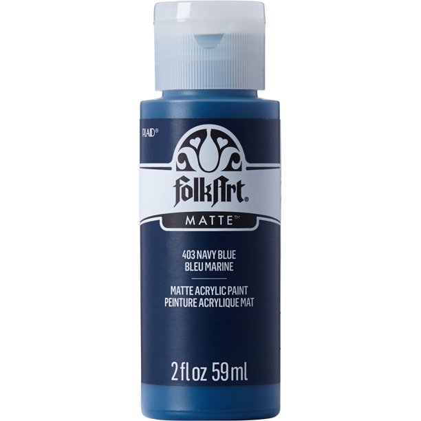 FolkArt Acrylic Craft Paint, Matte Finish, Navy Blue, 2 fl oz
