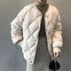 thumbnail image 2 of Chaqueta de algodón Lingge, chaqueta corta de pan para mujer, chaqueta de algodón con plumón, chaqueta de algodón sin cuello, 2 of 5