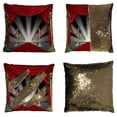 thumbnail image 1 of ABPHQTO Red Carpet Curtains Hollywood Premier Grand Opening Movie Star Reversible Mermaid Sequin Pillow Case Home Decor Cushion Cover 20x20 Inch, 1 of 2
