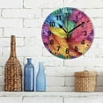 thumbnail image 3 of Yayeee 10" Wall Clock Battery Operated Quartz Round Silent Non-Ticking Home Decor, Vibrant Leaves Pattern, 3 of 6