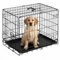 Single Door Dog Cage, 24–30 Inch Metal Pet Crate for Small to Medium Dogs
