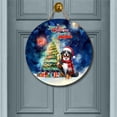 thumbnail image 2 of Merry Christmas and Happy New Year Santa Bernese Mountain Dog Holiday Xmas Winter Round Wood Sign Berner Lover Gifts Hanging Wall Home Decor - 00024, 2 of 5