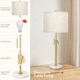 thumbnail image 4 of Juego de lámparas de mesa Qingmiao ajustables de 56 a 76 cm, color dorado beige, 4 of 6