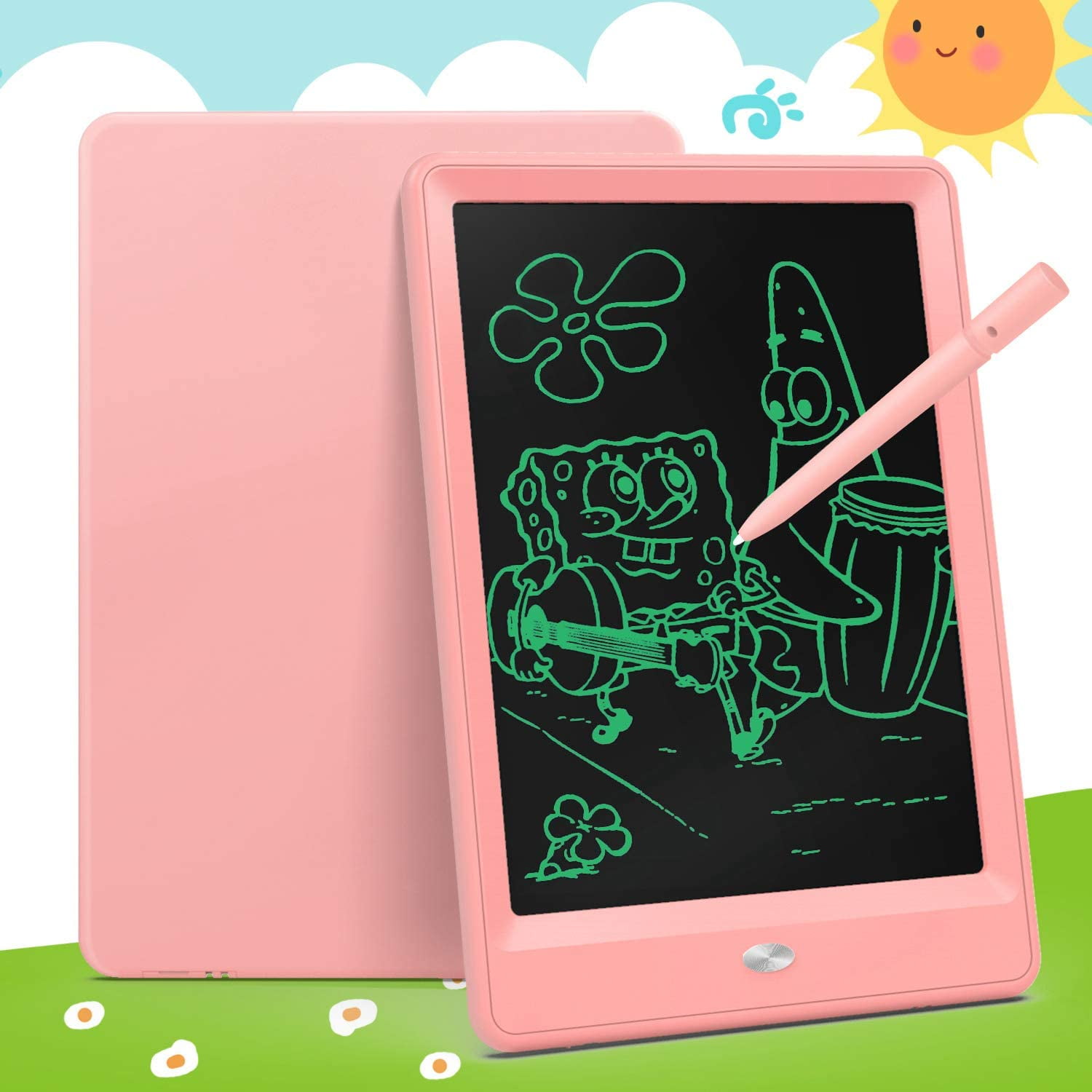 Children Eye Protection Doodle Pad Color Drawing Board Ultra-Thin Waterproof LCD Writing Tablet with One-Key Clear Travel Size Graffiti Board Toy Gifts for Kids Boys Girls Black, 6.5 inch