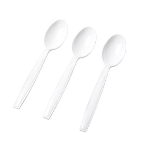 Heavy Duty White Plastic Tea Spoons 50 Ct.