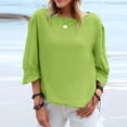 thumbnail image 2 of Moda mujer casual blusa sólida 1/2 manga Rounk cuello camiseta otoño cómodo Tops Sweartshirt Fridja bn1858, 2 of 9