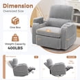 thumbnail image 5 of BaseBeauty 26" Swivel Electric Recliners, Swivel Rocker Recliner with Cup Holders and Storage, Nursery Recliner Glider Chair with Adjustable Headrest, White, 5 of 8