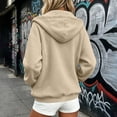 thumbnail image 7 of Nestiefly Zip Up Hoodies For Women 2026 Y2K Sweatshirts Oversized Long Sleeve Tops Fall Winter Fashion Fleece Jacket With Pockets Khaki L, 7 of 7