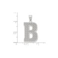 thumbnail image 2 of Sterling Silver Rhodium-Plated Letter B Initial Pendant, 2 of 4