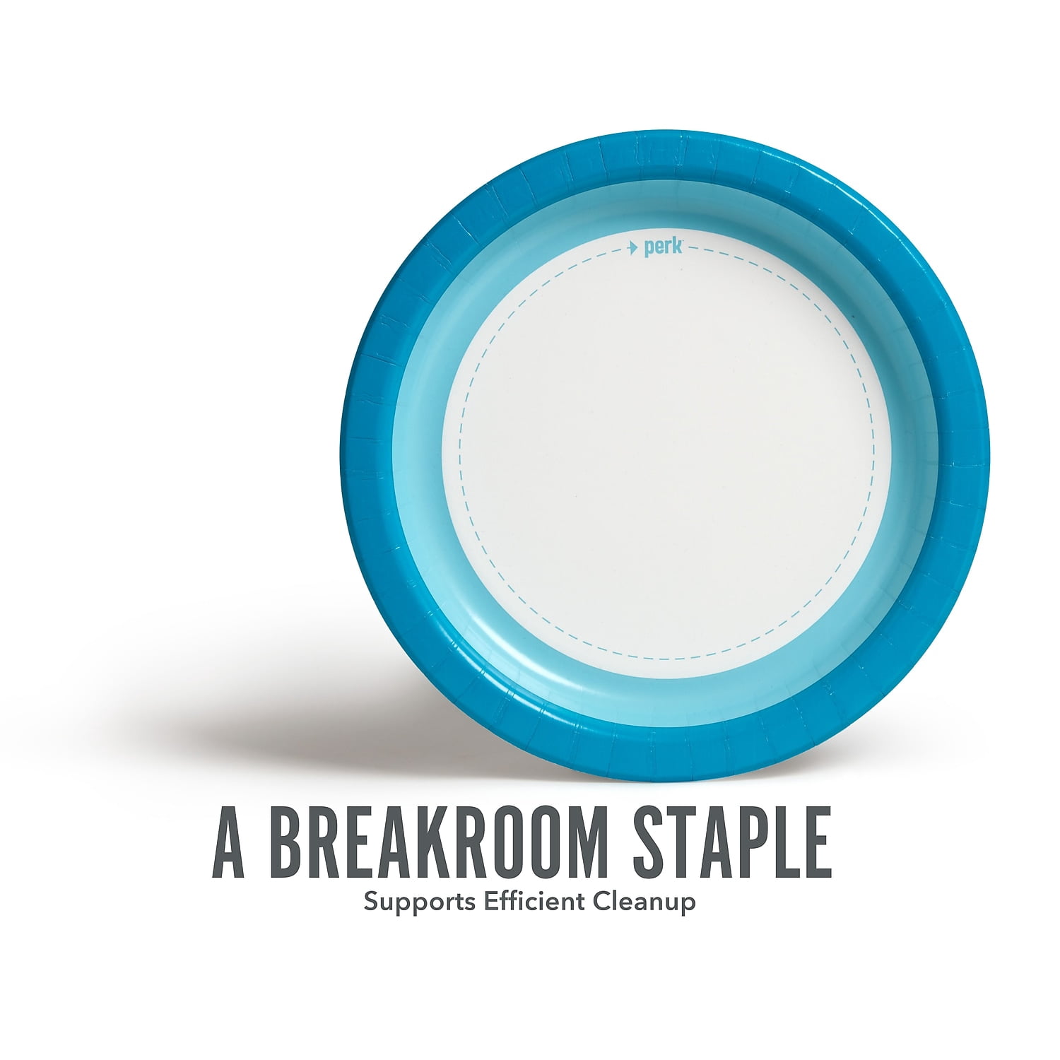 Staples Perk Heavy-Weight Paper Plates 10 Blue/White 125 PK54330