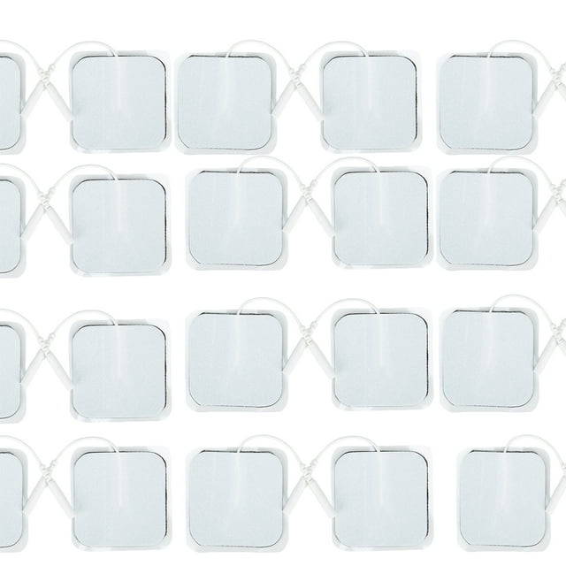 Replacement Pads TENS Wired Electrodes Compatible with TENS 7000, TENS 3000 - 20 Premium 2"x2" Wired Replacement Pads for TENS Units Discount TENS Brand Electrode Pads