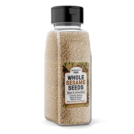 Unpretentious Whole Sesame Seeds 4 Cups, Unhulled, Raw, and Always Pure
