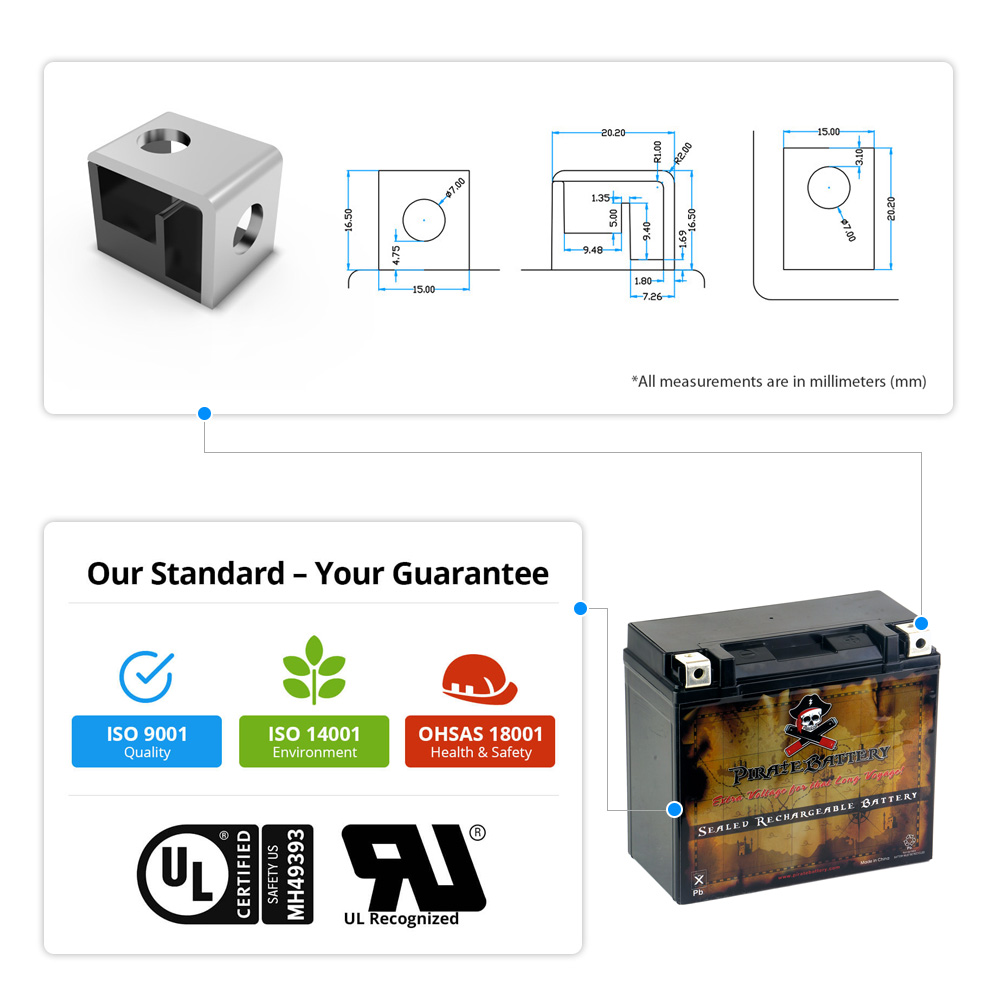 Ytx20Hl-Bs High Performance - Maintenance Free - Sealed Agm Motorcycle Battery