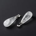 thumbnail image 3 of 2 pc Natural Quartz Pendants Rock Pendants with Platinum Brass Findings Teardrop 26.5~29x10mm Hole: 2.5~3.5x4~6mm, 3 of 3