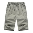 thumbnail image 5 of sunsanly Summer Cropped Pants Elastic Waist Zipper Fly Shorts with Zippered Pockets Straight Wide Leg Athletic Shorts Streetwear, 5 of 8