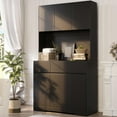thumbnail image 5 of 71" Pantry Cabinet with Power Outlets and Led Lights,Freestanding Kitchen Pantry Storage Cabinet with Microwave Stand,Tall Kitchen Hutch with Storage Drawers,Dining Room,Black, 5 of 9