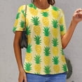 thumbnail image 6 of Lunarable Pineapple Women's Short Sleeve T-Shirt Crew Neck Casual Summer Trendy Loose Fit Tops, 6 of 6