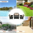 thumbnail image 4 of Costway 4PCS Outdoor Rattan Furniture Set Cushioned Sofa Armrest Chair Lower Shelf Brown, 4 of 9