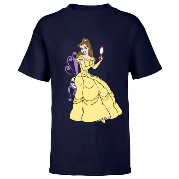 Disney Beauty and the Beast Belle T-Shirt - Short Sleeve T-Shirt for Kids - Customized-Athletic Navy