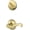 Bright Brass, variant on Schlage F59 FLA 605 LH Flair Interior Left-Handed Lever with Deadbolt, Bright Brass (Interior Half Only)