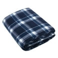thumbnail image 3 of Single Plaid Color 60”L x 50”W Fleece Throw Blanket for Fall, Winter, Spring, Summer, Men, Women, Children & Pets in Blue Plaid, 3 of 8
