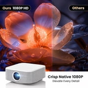 TOPVISION Supported 4K Movie Projector with WiFi Bluetooth, Native 1080P FHD Outdoor Projector for Home Theater, Electric Focus & Auto Keystone, Mini Projector Compatible with Phone/Laptop/PS5