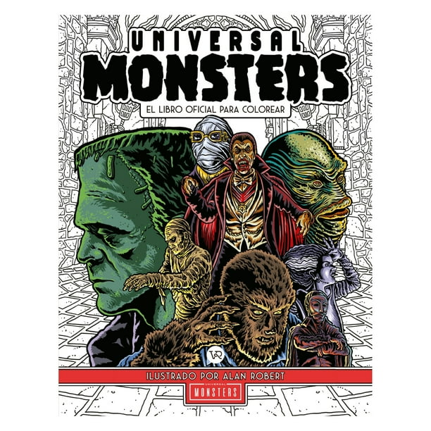Universal Monsters Libro Oficial Colorear VR Editoras Libro de bolsillo 1ra edicion