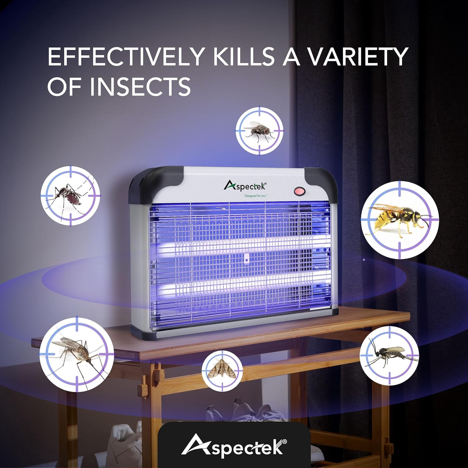 Upgraded Aspectek 20W Electric Bug Zapper with 2 Extra Bulbs.