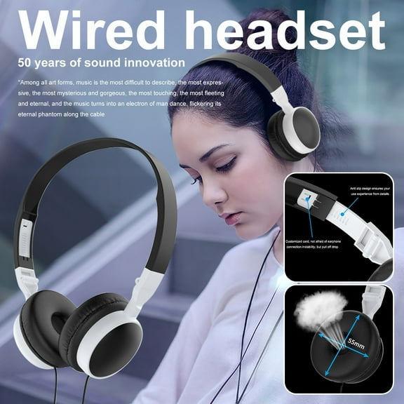 EcoNest Music Heavy Bass Gaming Headset Stereo Music Headset Adjustable 3.5mm Universal Mobile Phone Flexible Headset