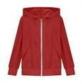 thumbnail image 7 of HomeDM Boys Girls Full Zip Hoodie Sweatshirts - Long Sleeve Hooded Sweatshirts with Pockets Fall Winter Jacket Coat for Unisex Kids - Red/6-7 Years, 7 of 7
