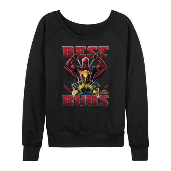 Marvel Deadpool & Wolverine - Best Bubs - Women's French Terry Pullover Long Sleeve Shirt