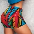 thumbnail image 4 of Lsque Colorful Arrow Graffiti Pattern Pattern High Waisted Biker Shorts for Women-Tummy Control Fitness Athletic Workout Running Yoga Gym Shorts,Moisture-Wicking-X-Large, 4 of 9