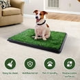 thumbnail image 4 of COZIWOW Dog Grass Pad with Tray, 20" x 25" Dog Potty Tray Indoor Outdoor, Artificial Dog Grass Pee Pad for Pet Puppy Potty Training, Portable Dog Toilet, 4 of 10