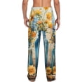thumbnail image 7 of Salouo Rustic Blue Vase Blossoms Print Pajama Pants for Men, Lounge Pants Elastic Waistband Casual Men's sleepwear Loungewear Sleep Pajama Pant -XX-Large, 7 of 7