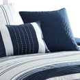 thumbnail image 2 of Alfa 5 Piece Queen Comforter Set - Jacquard Woven Stripes - Blue - White, 2 of 6