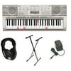 Casio LK-270 Premium Lighted Keyboard Pack with Power Supply, Keyboard Stand and Professional Closed Cup Stereo Headphones