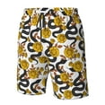 thumbnail image 6 of Uemuo Snake And Rose Pattern Men's Swim Trunks Hawaiian Beach Bathing Suit Swimsuits Beach Quick-Dry Shorts with Pockets-Large, 6 of 9
