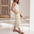 thumbnail image 4 of Women Linen Pants Casual Loose High Waist Boho Wide Leg Cropped Palazzo Beach Pants Summer Outfits 2025 Trendy, 4 of 8